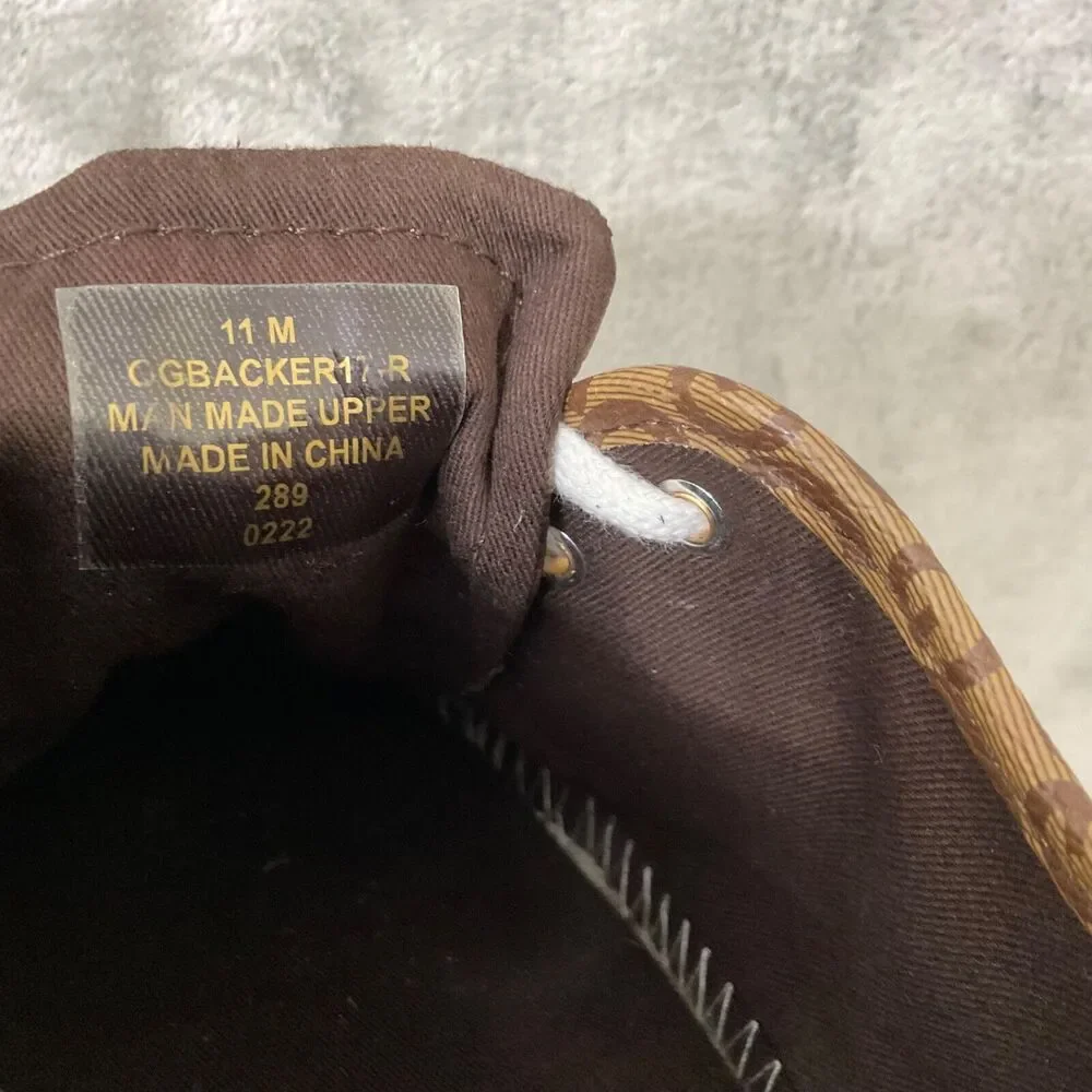 GBG Los Angeles Shoes Sneakers Women's Size 11M Brown Gold logo Accents
